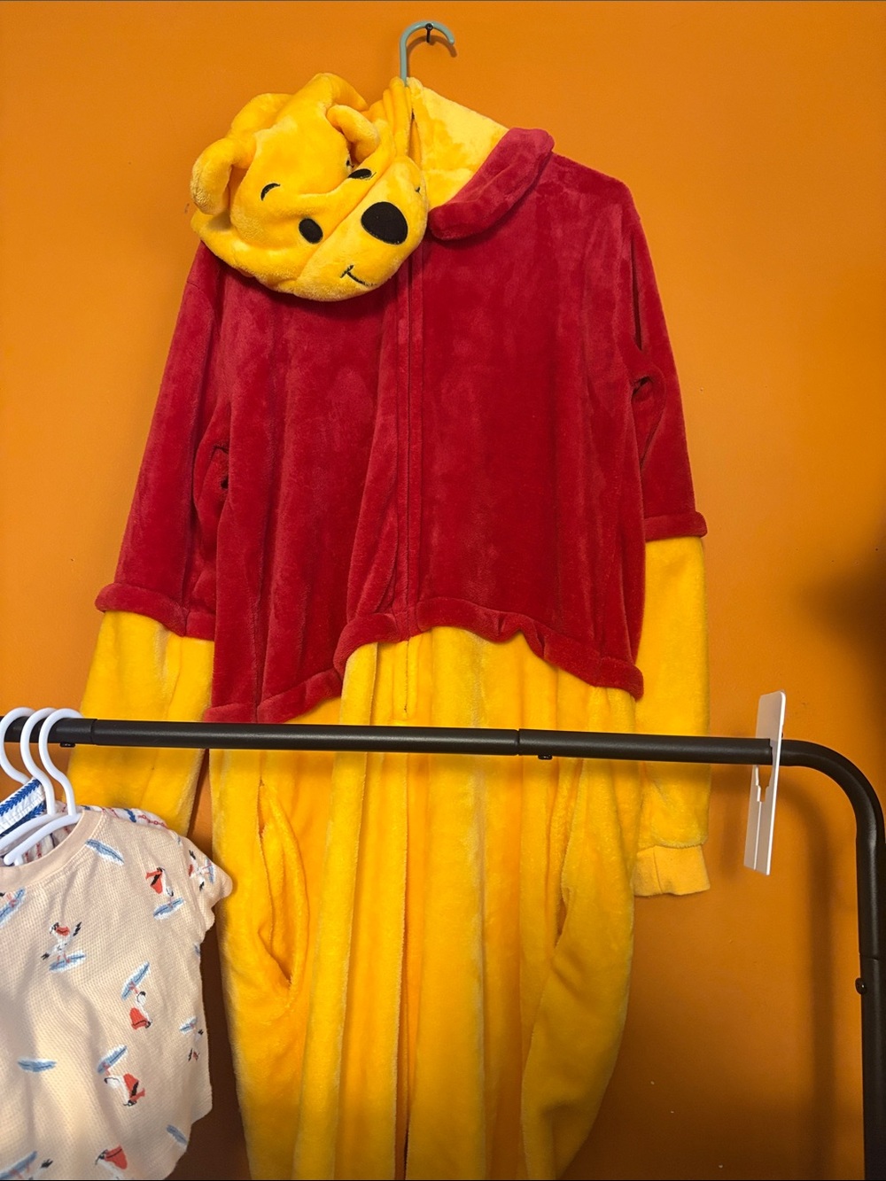 Pooh Children's Plush Hooded One-Piece - Cozy Bodysuit